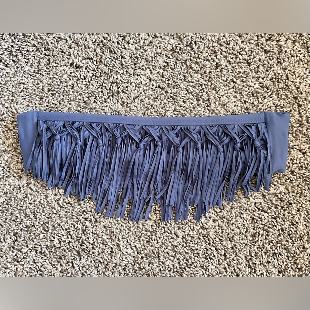 LSPACE Fringe Bikini Top, Color Dark Blue, Size